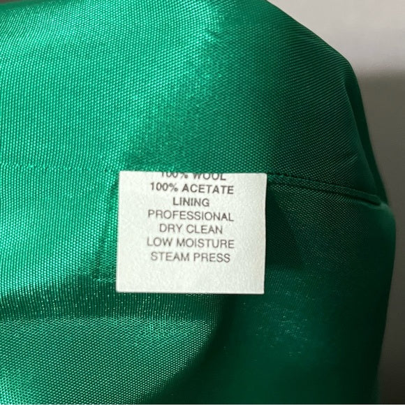 Alfred Dunner Emerald Green 100% Wool Blazer Sz-12