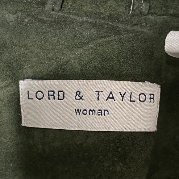 Lord & Taylor Green Suede Leather Blazer/Jacket Sz-22W
