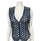 Vintage Denim Rare Open Stitched Cotton Vest Sz-Medium