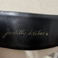 Vintage Judith Lieber Black Wide Width Snakeskin Lion Head Adjustable Belt Sz-OS