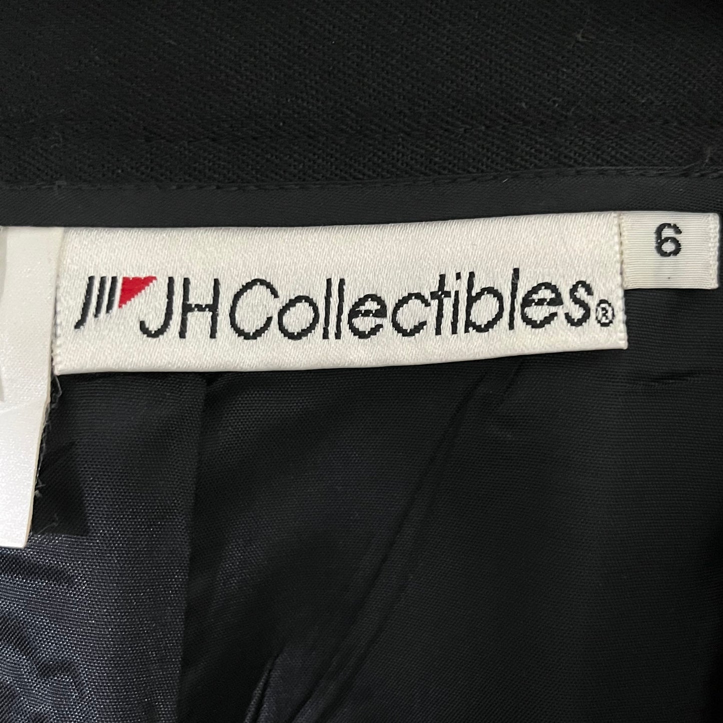 Vintage J.H. Collectibles Black Wool Pencil Skirt Sz-6