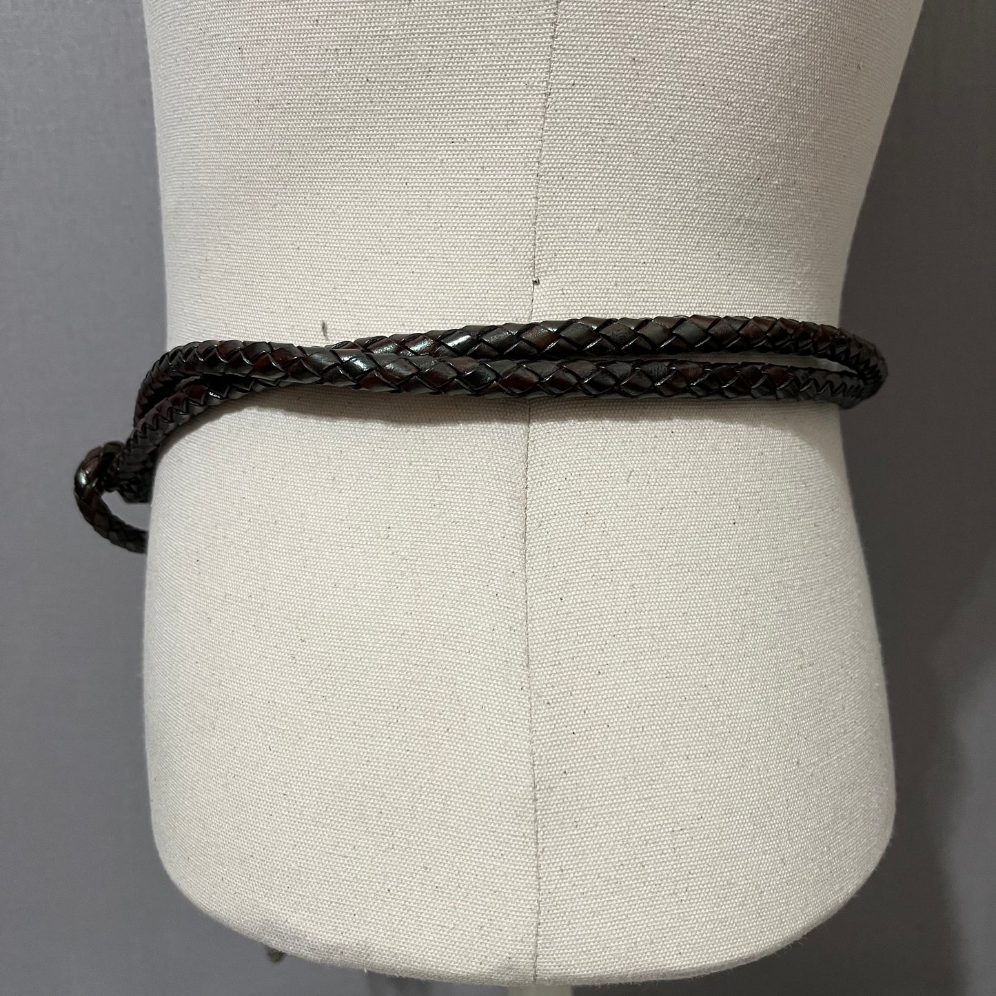 Vintage Rope Braided Style Leather With Metal Belt Sz-Large