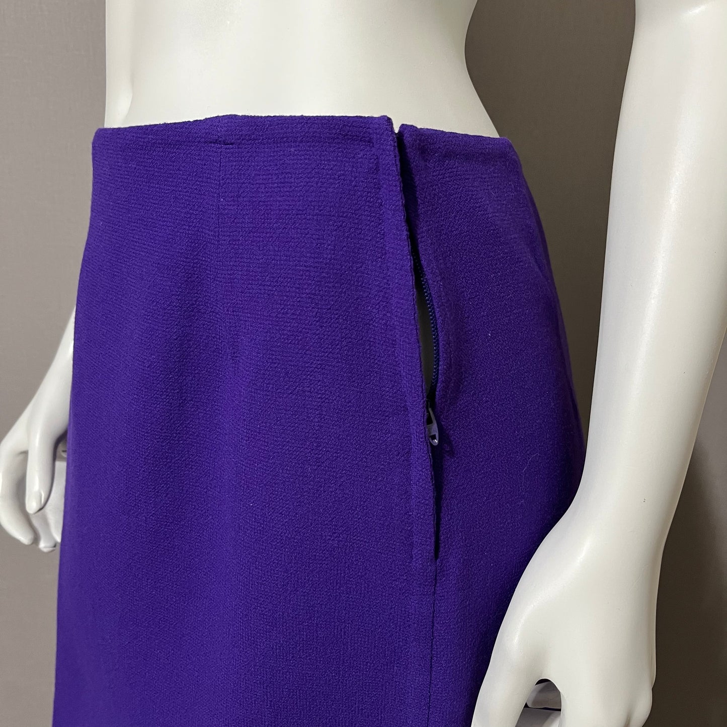 Vintage Carolyn Roehm Purple High Waisted Wool Skirt Sz-10