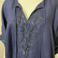 Bella Tu by Gorsuch Navy Blue Beaded Linen Tunic Top Sz-Large/XL