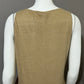 Linen Ecru Tan Shimmer Linen Mixed Media Sleeveless Shell Tank Top Sz-Large