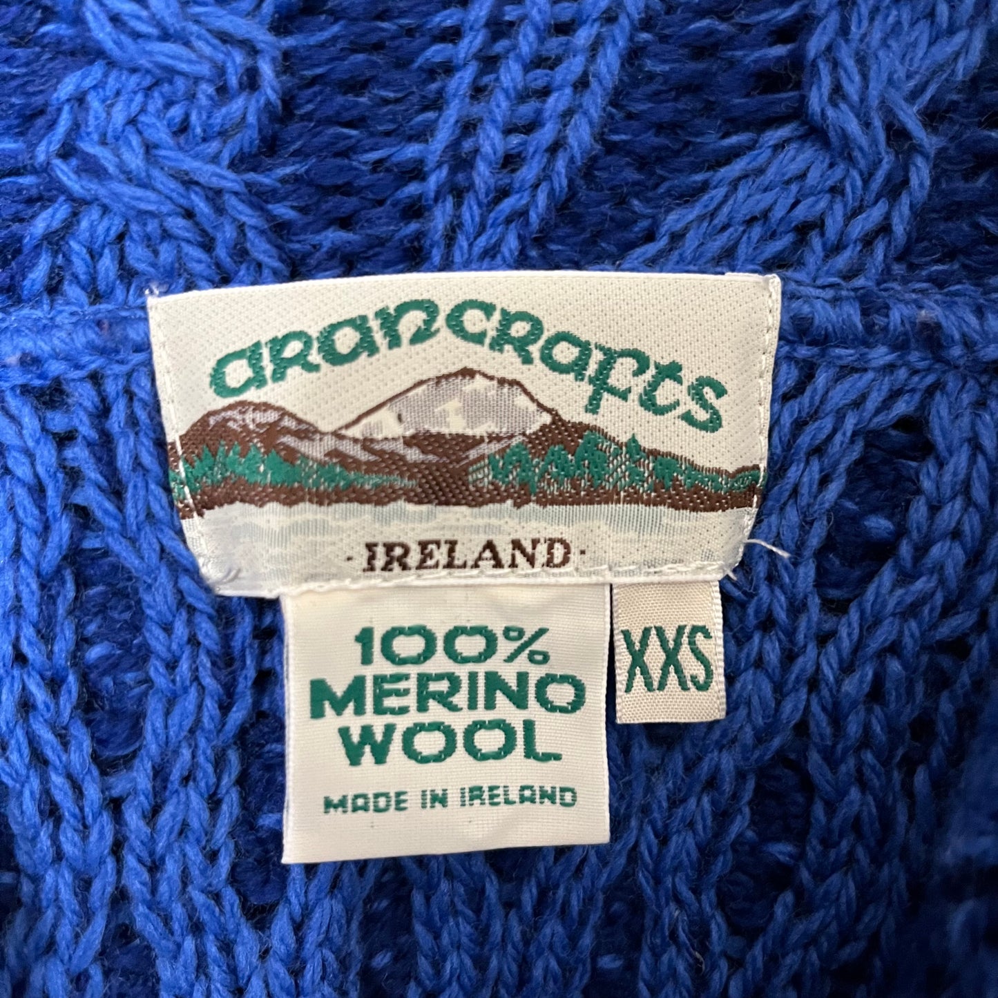 Merino Wool Aran Crafts Textured Sweater Sz-XXS-Small