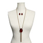 Maroon Stud Earrings | Stone With Tassel Necklace Set