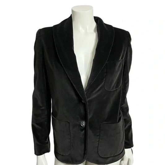 Vintage Crazy Horse Velvet Black Blazer
