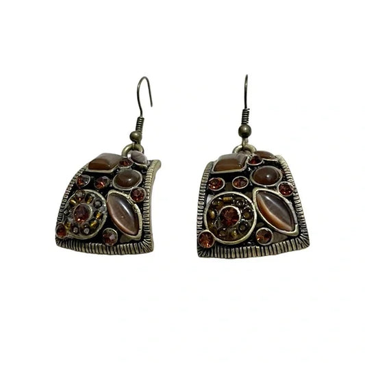 Brown Antique Gold Earring
