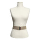 White House Black Market Leather Shimmer Gold Buckle Stretch Belt Sz-Medium