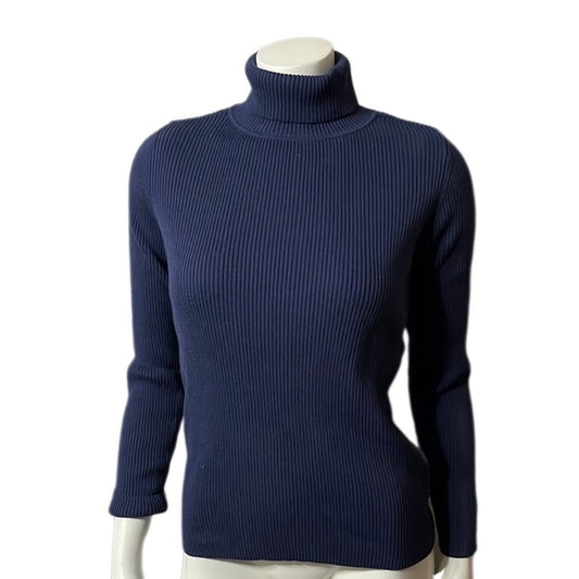 Appleseed’s Navy Ribbed Turtleneck Sweater Sz-Small