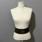 Vintage Olive Green Wide Suede Leather With Floral Buckle Belt Sz-XL