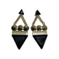 Black | Gold Statement Triangle Earrings
