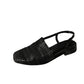Sesto Meucci Black Square Toe Slip on Sandals Sz- 6 1/2 M