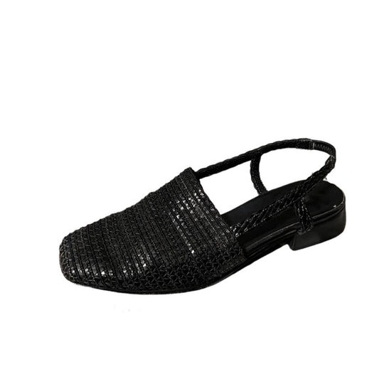 Sesto Meucci Black Square Toe Slip on Sandals Sz- 6 1/2 M