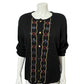 Leslie Fay Black With Sequin Detail Button Front Cardigan Sz- Xtra Large