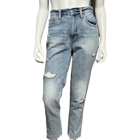 Pistola Distressed Light Wash Boyfriend Jeans Sz-26