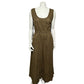 World Market Olive Green Linen/Cotton Wide Leg Jumpsuit Sz-Lg-XL