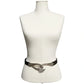 Chicos Black Leather With Oval Hook Adjustable Textured Buckle Sz-One Size