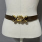 Vintage Accessocraft Taupe Double XX Skinny Leather Adjustable Belt