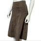 J.Jill Taupe 100% Cotton Corduroy Midi Flare Skirt Sz-Large