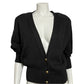 Vintage Designers Original Black 100% Cotton Cardigan Sz-Large