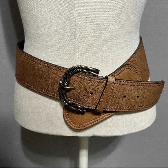 Chico’s Brown Genuine Leather Wide Belt