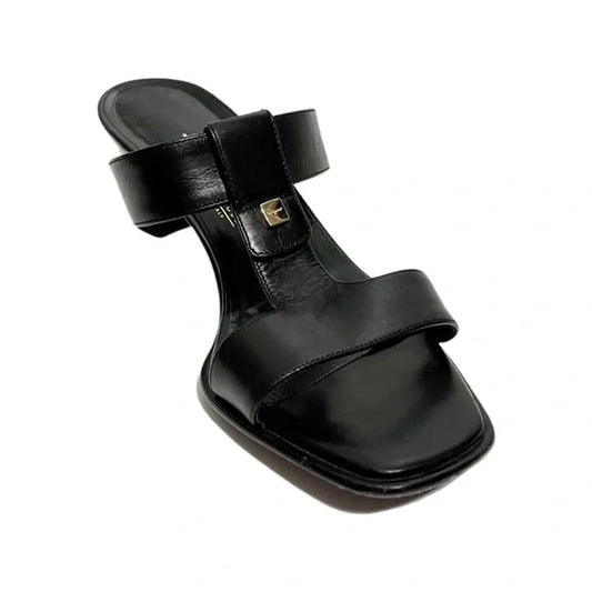 Salvatore Ferragamo Black Strap Sandal Sz- 6 1/2 B
