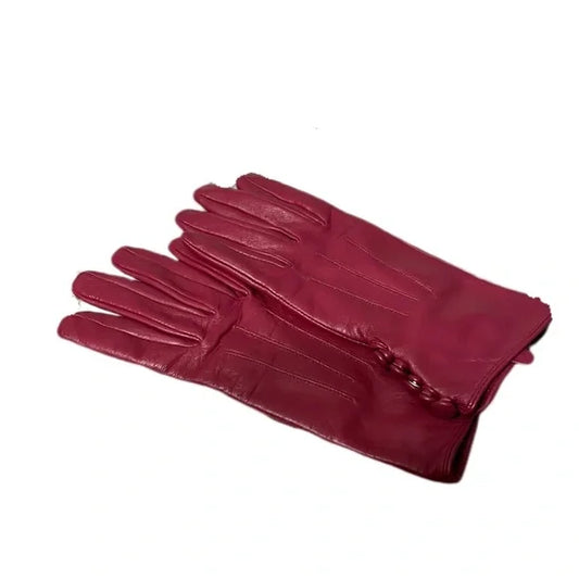 Merona Burgundy Sheep Leather Gloves Sz-Small