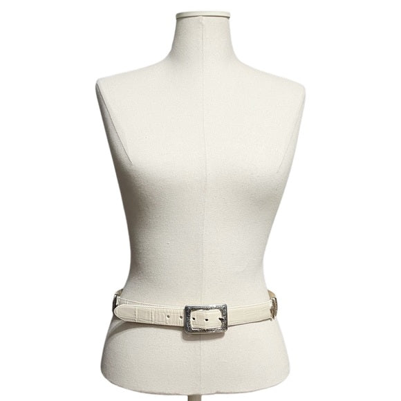Brighton Cream | Brown Leather Reversible Belt Sz-Medium