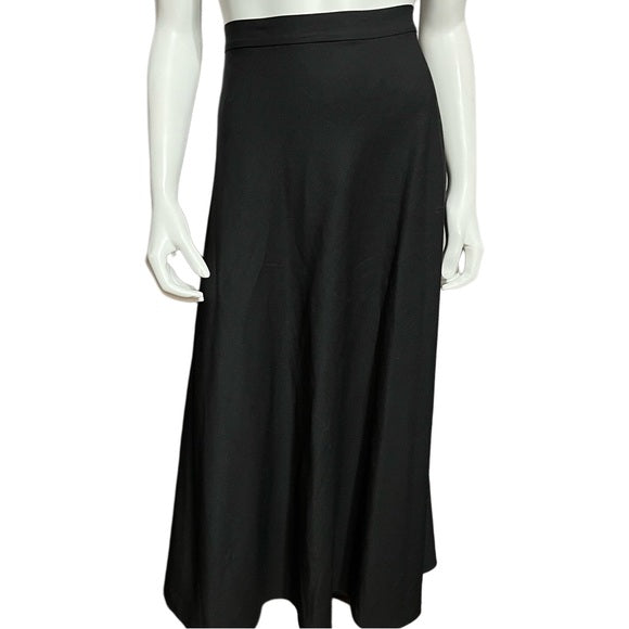 Lauren Ralph Lauren Black Wool Flare Midi Skirt Sz-16W