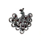 Purple Rhinestones Peacock Brooch
