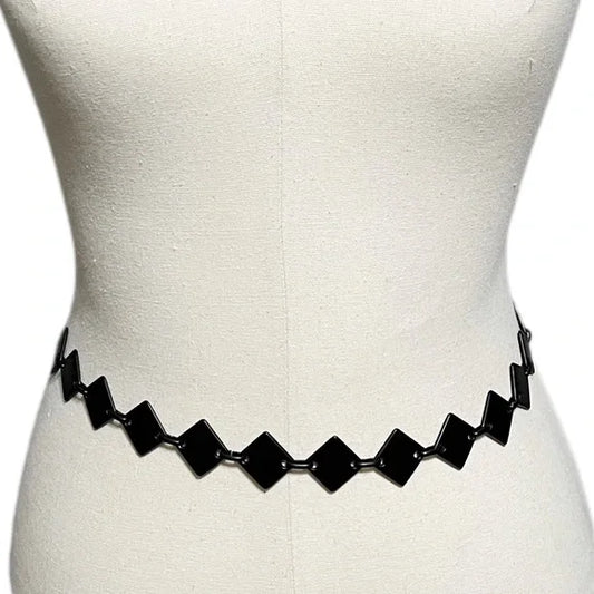 Black Diamond Shape Chain Belt