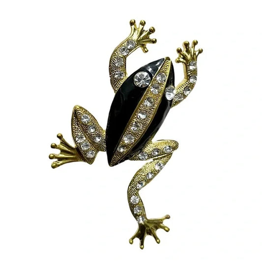 Black | Gold Frog Brooch