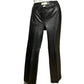 Vintage Hugo Buscati Black Leather Straight Leg Pants Sz-4