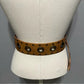 Cognac Wide Belt With Metal Circle Details Large