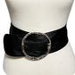 Vintage Black Leather Wide With Large Circle Buckle