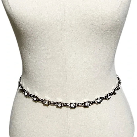 NY Co Silver Square Chain Belt Sm/ XLg