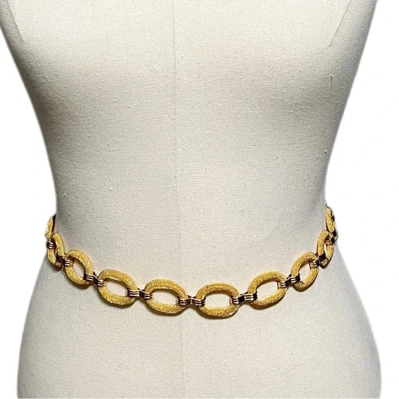 Gold Metal Oval Chain Link Belt