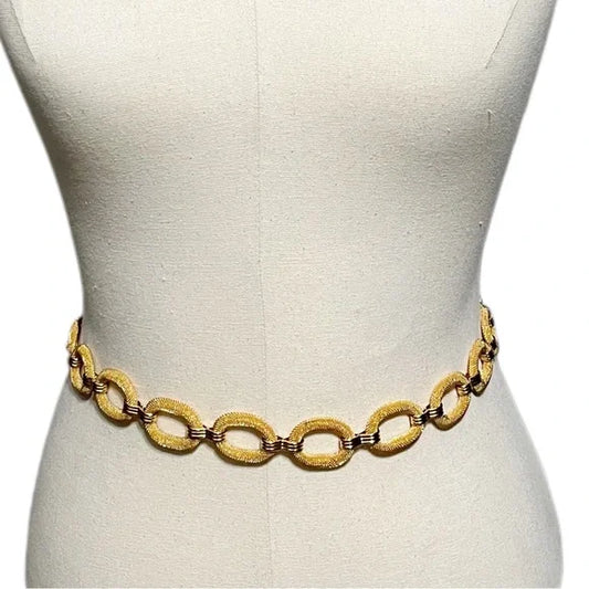 Gold Metal Oval Chain Link Belt