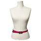 Pink Leather Skinny Belt With Gold Buckle Sz-Large