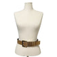 Escada Brown Patent Textured Leather With Gold Buckle Belt Sz-Medium