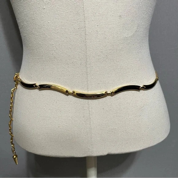 Gold chain scallop shape chain belt