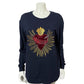 Jessica Simpson Navy Heart Artsy Sweater Sz-Medium
