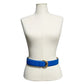 Vintage The Ritz Blue With Gold Buckle Leather Belt Sz-Medium/Large