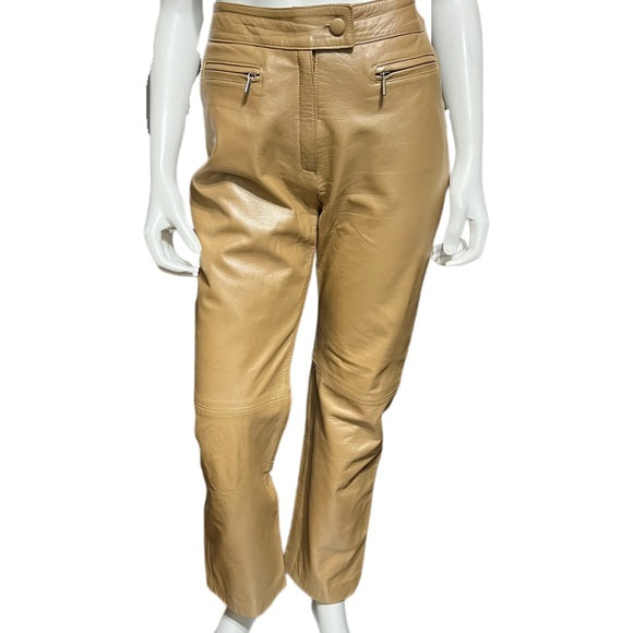 Volpato Italy Tan Leather Pants Size Medium
