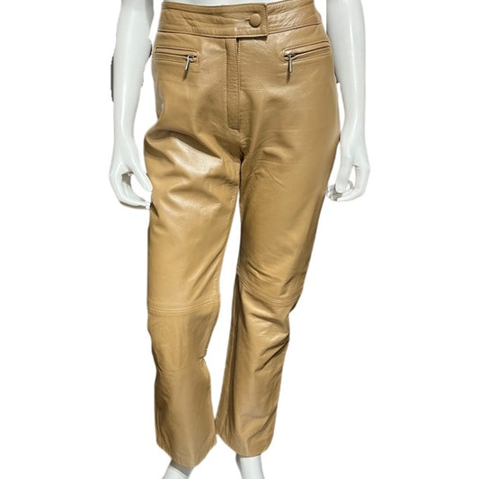 Volpato Italy Tan Leather Pants Size Medium