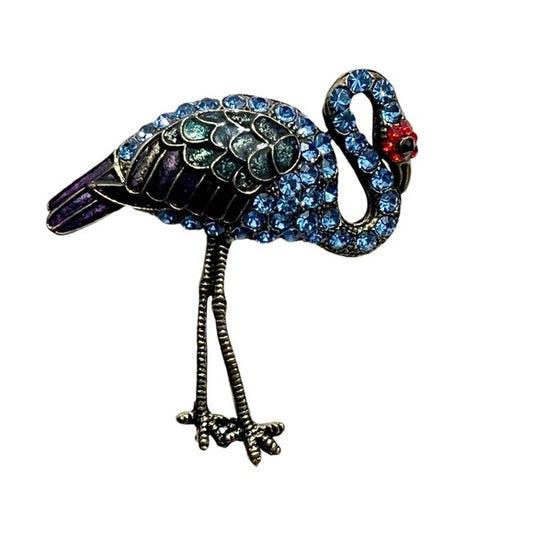 Blue Swan Antique Gold Brooch