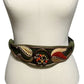 Carolyn Tanner Vintage Suede Leather Green Beaded Belt Adjustable