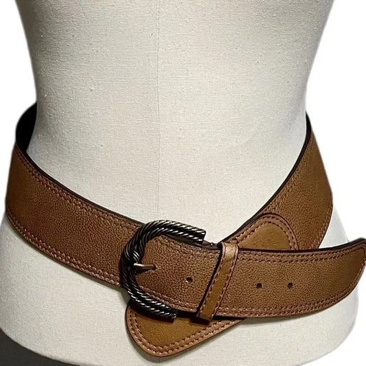 Chico’s Brown Genuine Leather Wide Belt